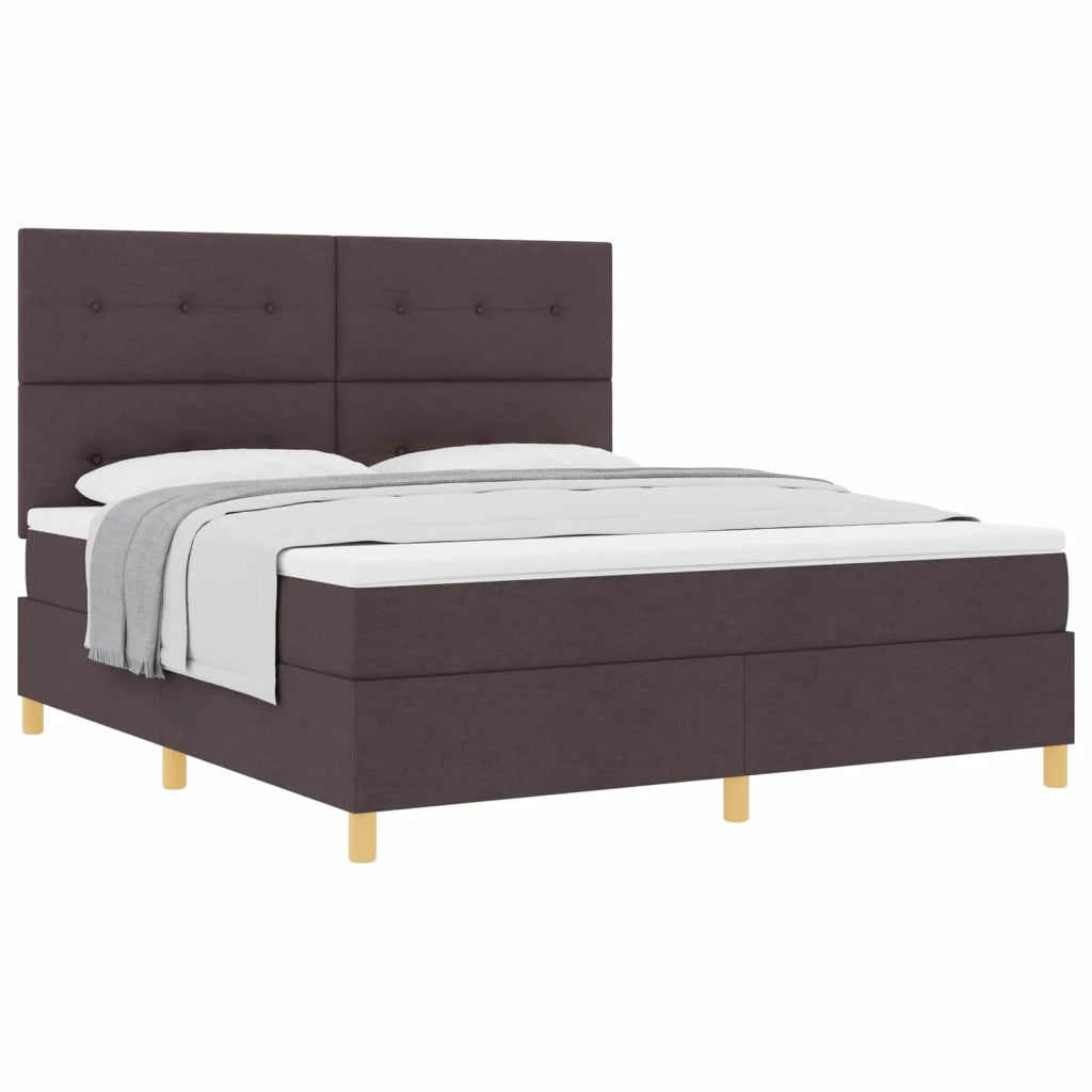 Letto a molle con materasso Marrone Scuro 180 x 200 cm Tessuto 3339640