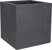 Piatto quadrato 40 cm - Basalto 31 L - Decor imitazione cemento - Doppio strato - Zona di accumulo d'acqua - 395 x 395 x H 435 cm - Grigio antracite