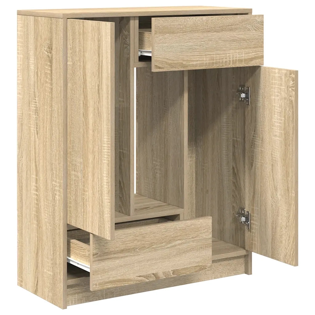 Credenza con Cassetti e Ante-Buffet-Armadio da cucina Rovere Sonoma 73x31x90 cm