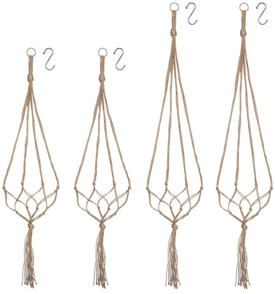 Set di 4 decorazioni per piante a intreccio, per esterni interni, per plafond, balcone, 90/105cm