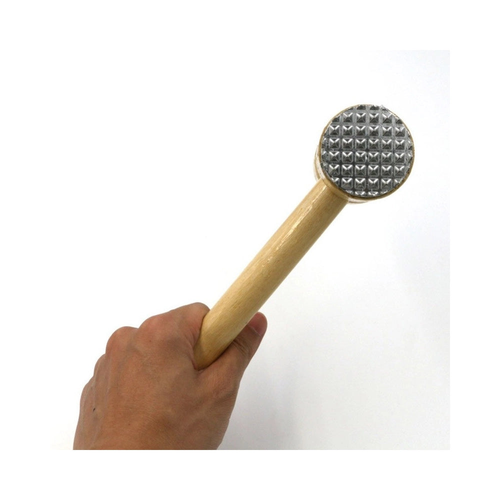 Trade Shop - Mazzuola Mazzetta Batticarne Rompinervi Con 2 Facce Manico In Legno Taglianervi -