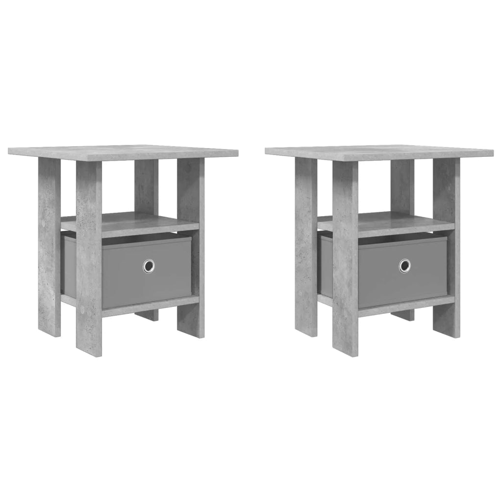 Comodino 2 pcs Grigio cemento 41 x 40 x 45 cm Legno multistrato