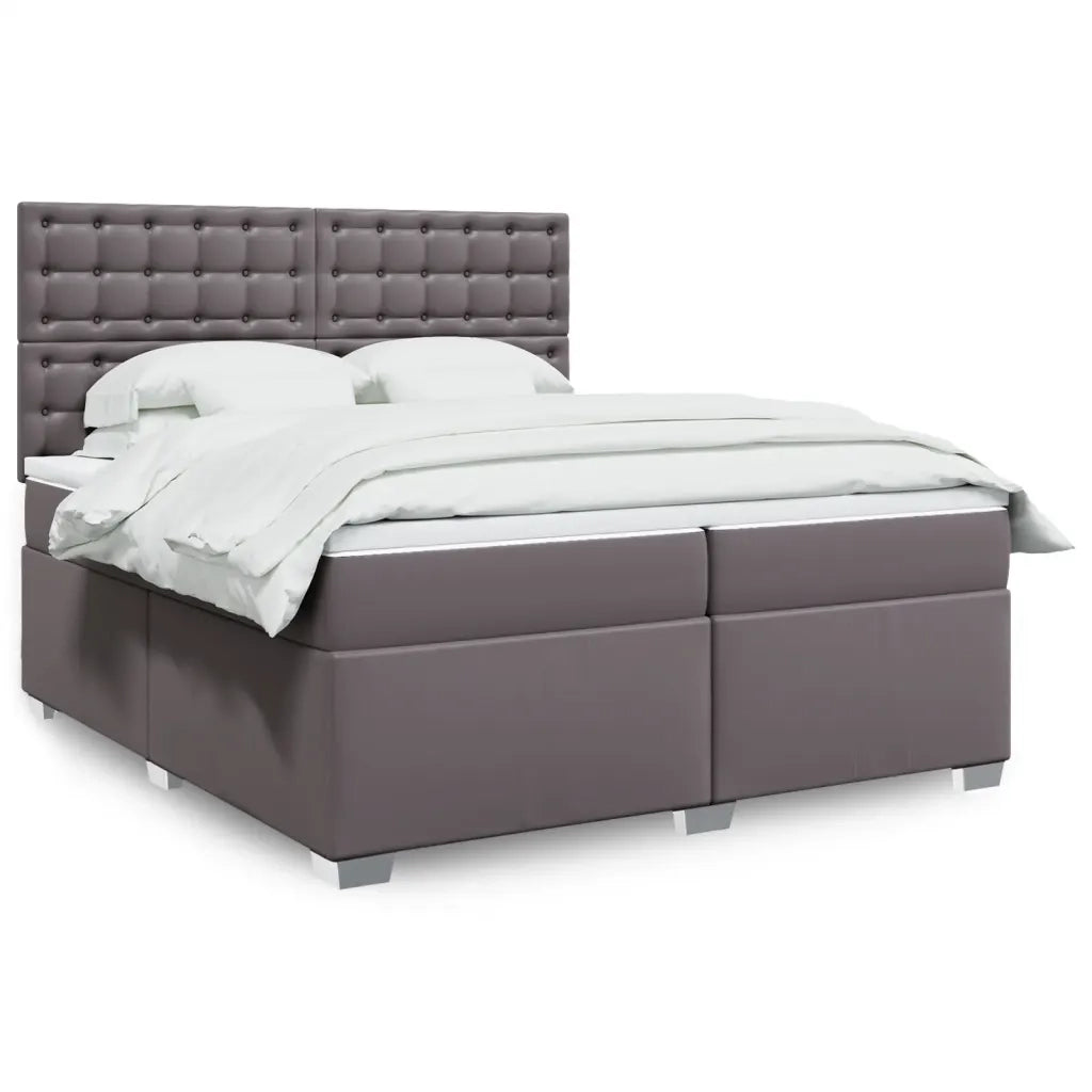 Giroletto a Molle con Materasso Grgio 200x200 cm in Similpelle 3290738