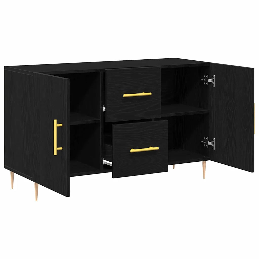 Credenza Rovere Nero 100 x 36 x 60 cm Legno multistrato 862957