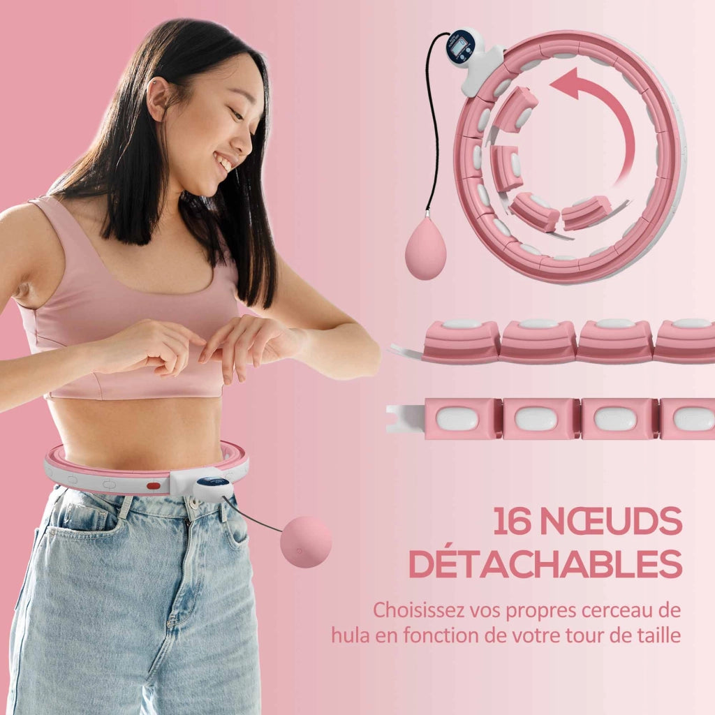 Hula Hoop Cerceau con Punte Massaggio ¨C zephmum ¨C 76-113 cm 16 segmenti