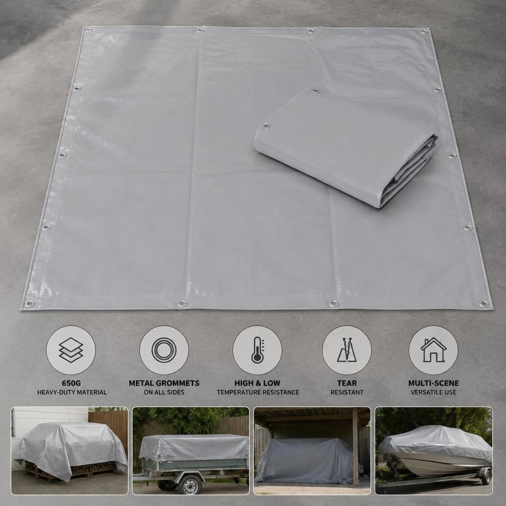 Tarpaulin 650 G/square Meter 4x6 M Grey
