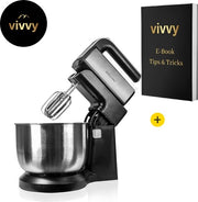 Mixer Multifunzionale con Contenitore di Mescolanza 2 in 1 - Macchina per Impastare con Spatola e Uncini - Garantia di Soddisfazione 100% - Con Indicatore a Led - 300W - 5 Velocità - 3 Litri