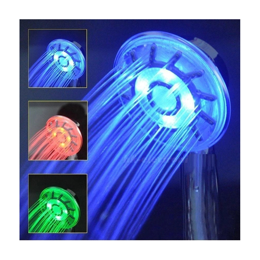 Trade Shop - Soffione Luminoso Per Doccia Con Led Rosso Verde Blu.bagno Cromoterapia -