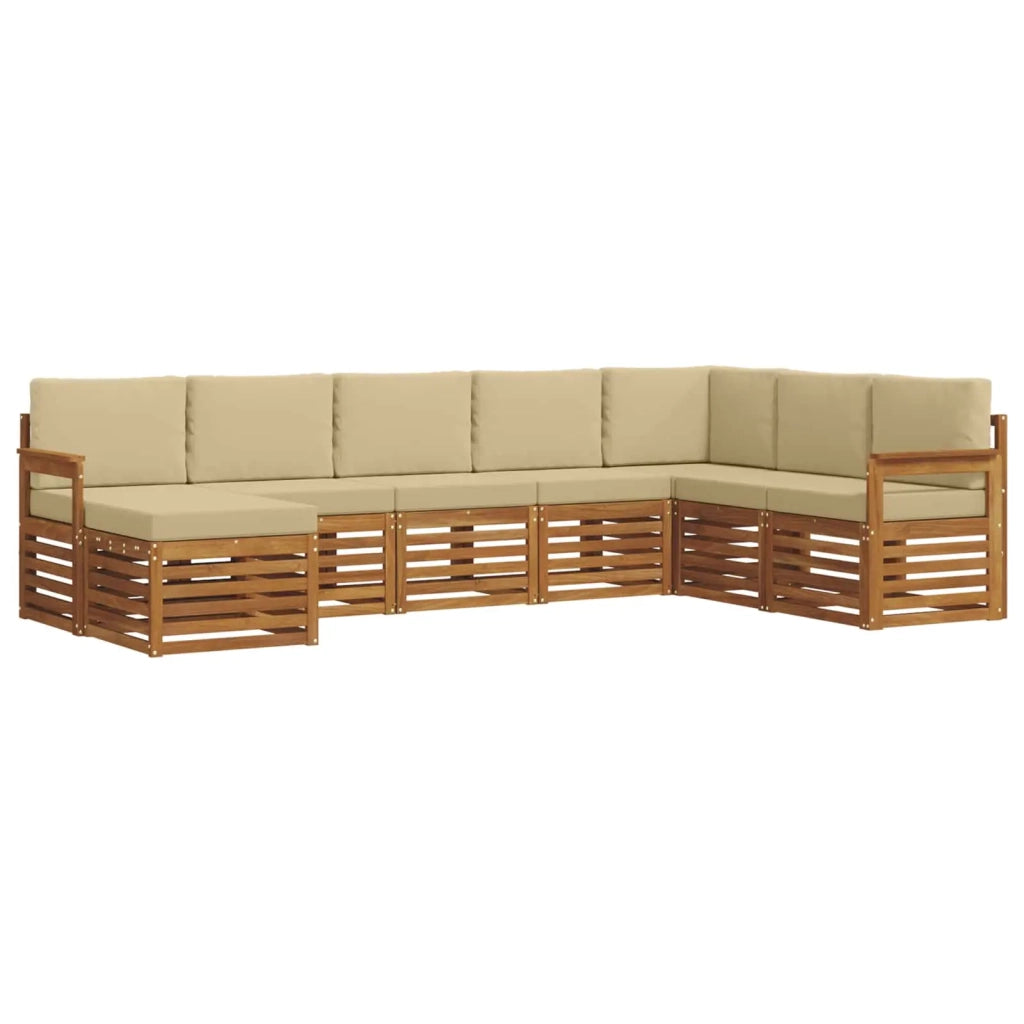 Set divano sezionale con cuscino 8 pcs Naturale e Beige 3375278