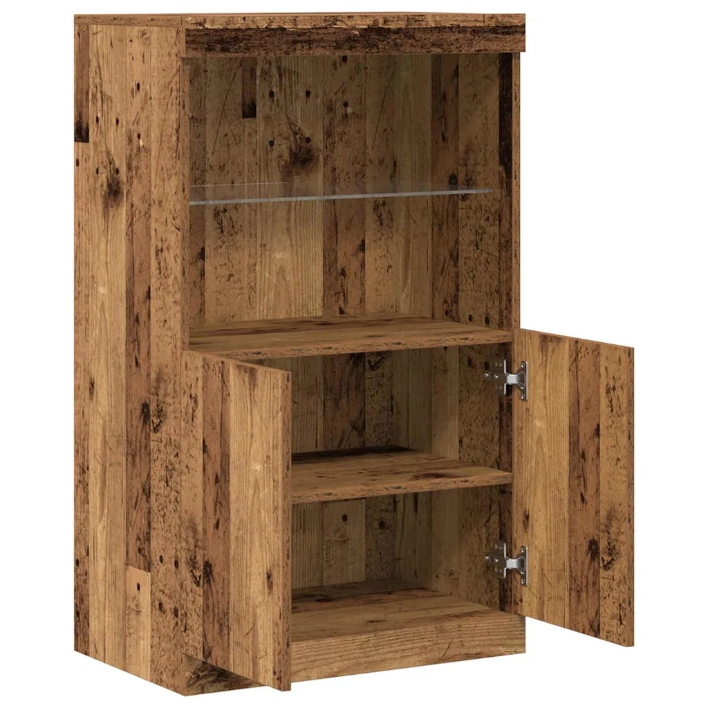Credenza | Madia LED Marrone 60 x 37 x 100 cm Legno multistrato