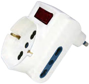 Adattatore triplo attacco grande on/off bianco schuko 16 ampere ecova