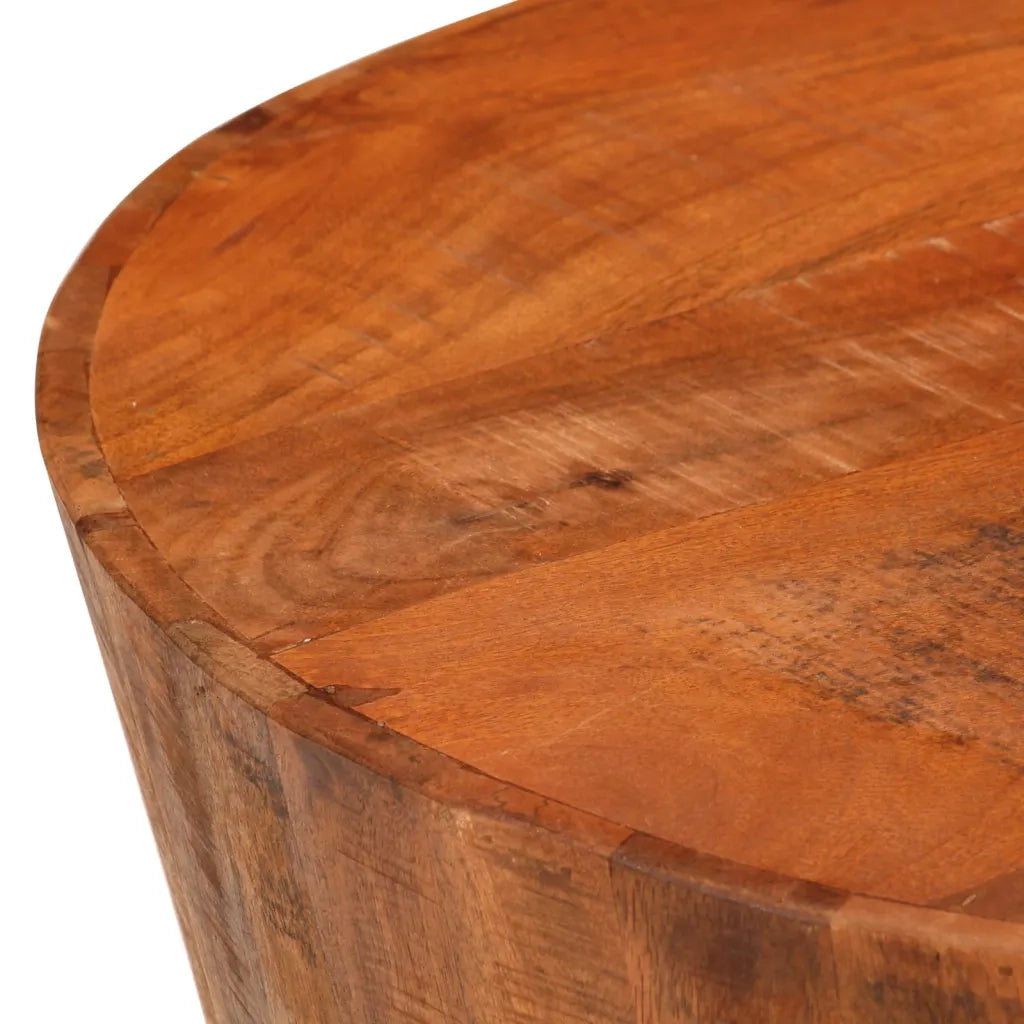 Tavolino da Salotto Ã˜52x30 cm Legno Grezzo Massello di Mango