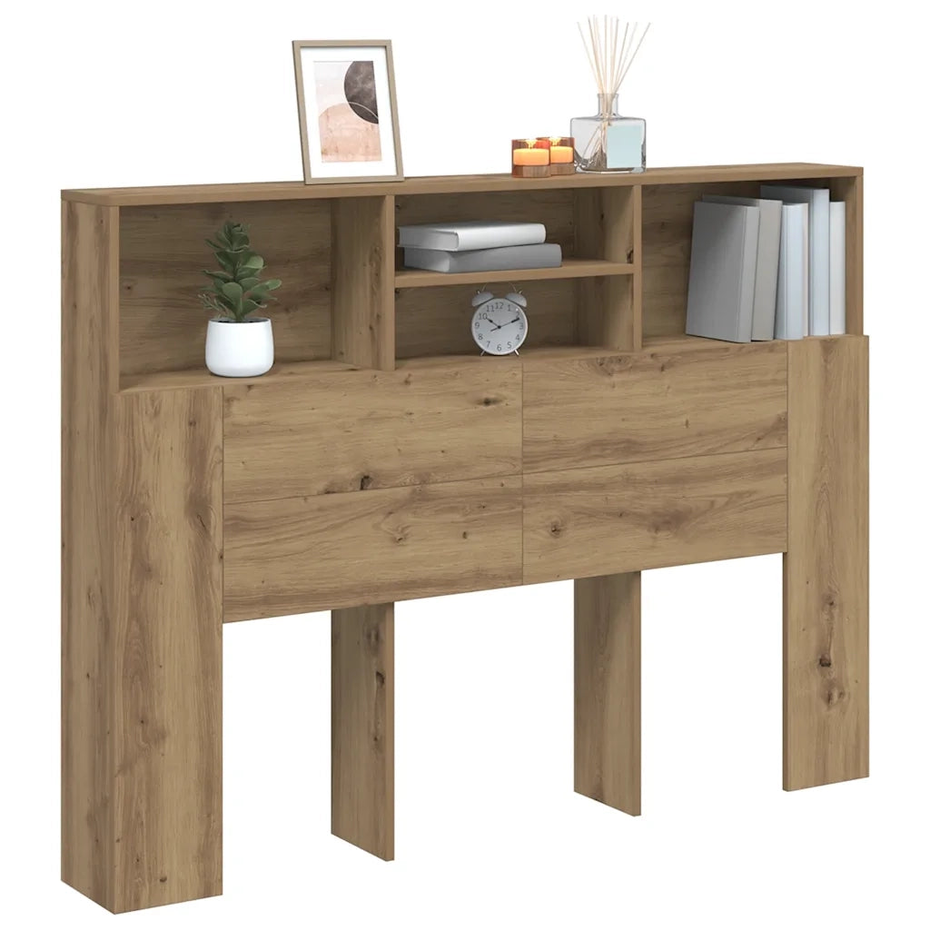 vidaXL Testiera con Scomparti Rovere Artigianale 140x19x103,5 cm