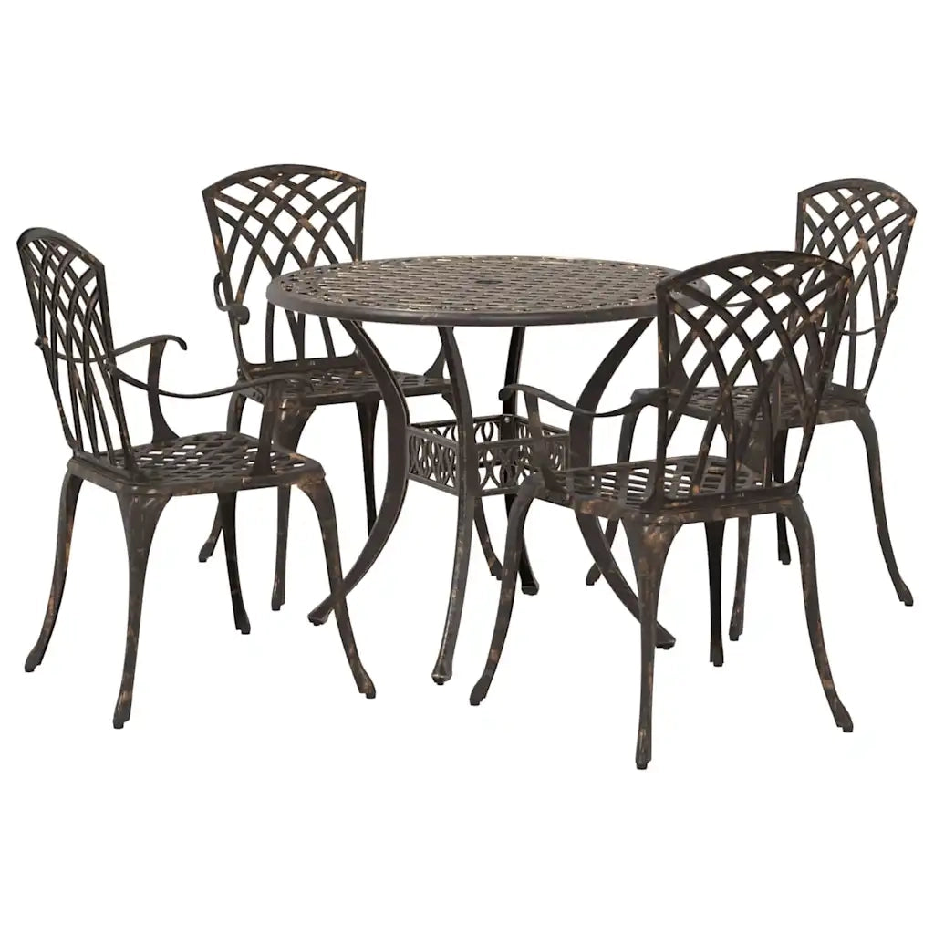 Set da Pranzo per Giardino 5 pcs Bronzo Alluminio 3334716