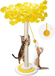 Krabbapale per gatti, krabbapale 80 cm alto, krabbapale per gatti con corda di sisal naturale e pallone interattivo da appendere, krabbapali stabili per gatti domestici e gattini (Giallo)