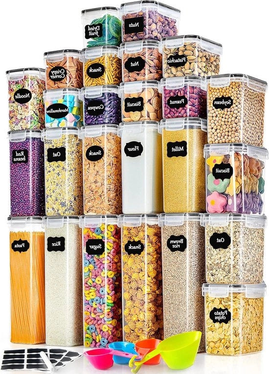Organizzatore a prova di aria per contenitore da cucina in plastica - 25 parti - per muesli farina caffè - 28l 2l 14l 08l Contenitori di magazzino
