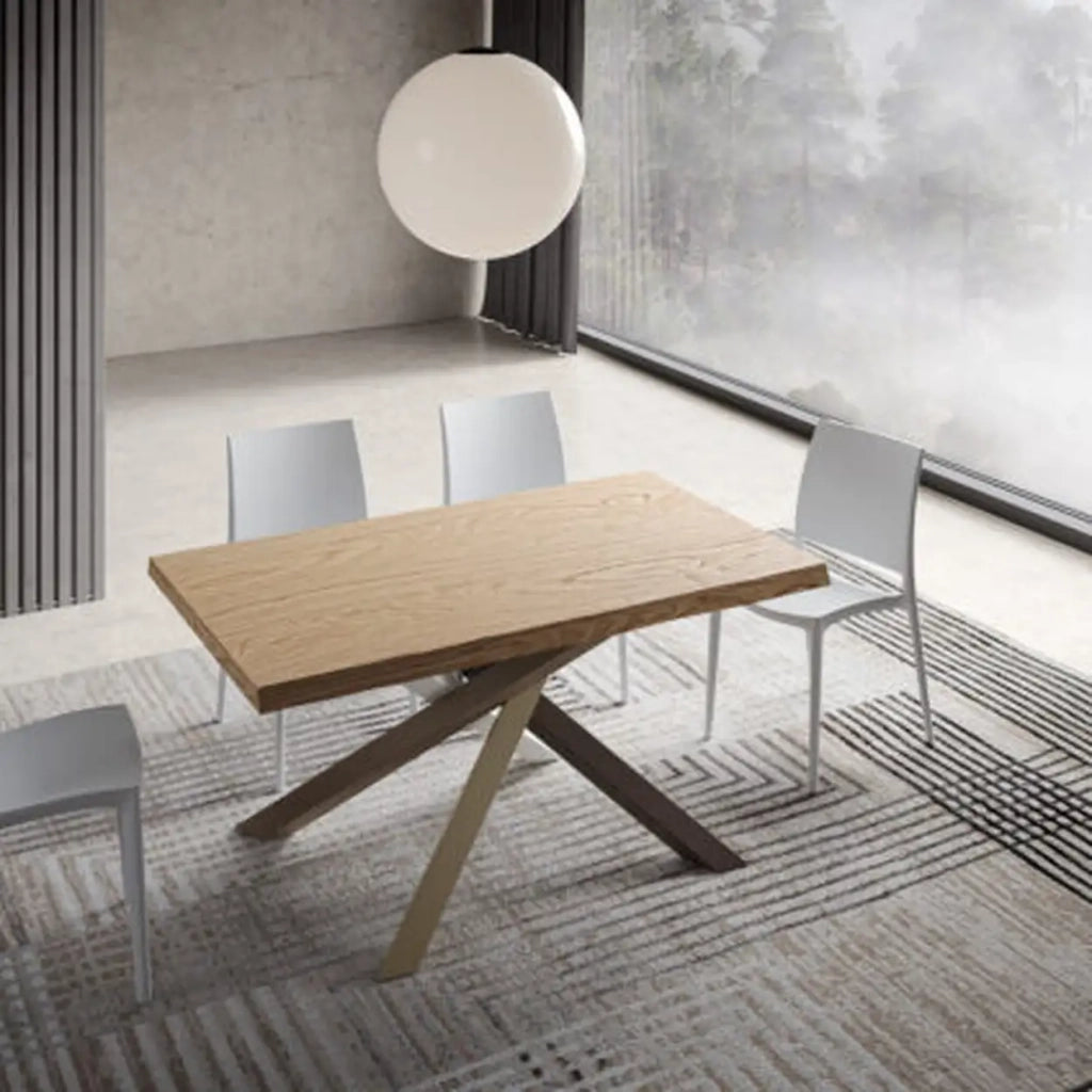 Tavolo allungabile 160/210x90 cm Versalux rovere scortecciato gambe multicolore 4/C