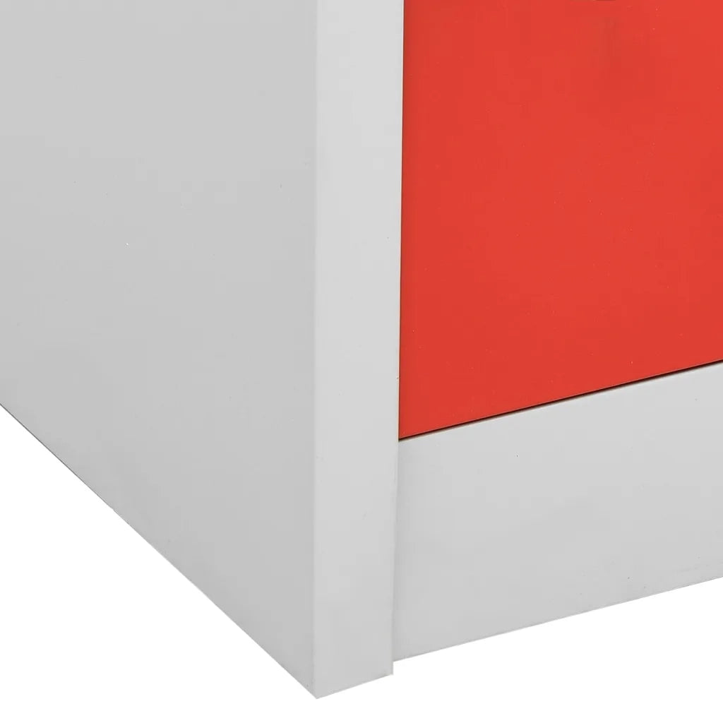 Armadietti Chiavi 2pz Grigio Chiaro Rosso 90x45x92,5cm Acciaio 3095233