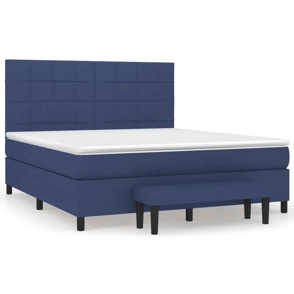Giroletto a Molle con Materasso Blu 180x200 cm in Tessuto