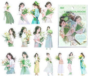 30 pezzi Sticker matte PET per scrapbooking femminile - materiali per diario