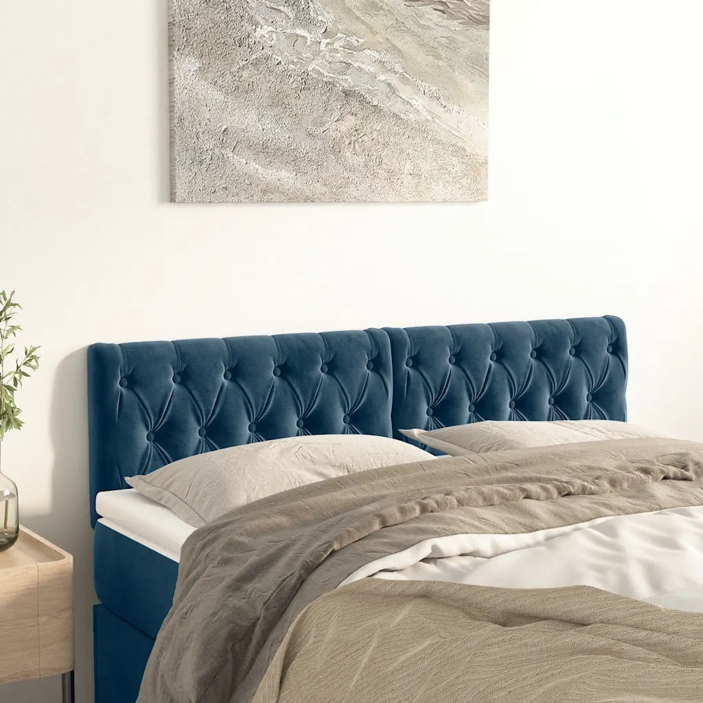 Testiera | Testata Blu Scuro 144x7x78/88 cm in Velluto