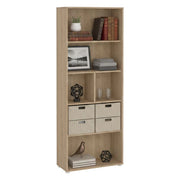 Libreria Penh, Scaffale da ufficio, Mobile portalibri, Biblioteca, 80x34 h205 cm, Rovere