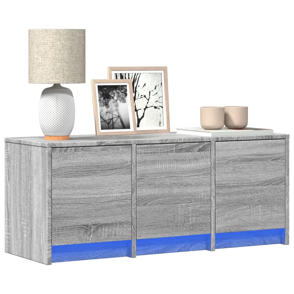 Mobile Porta TV con LED Grigio Sonoma 97x34x40 cm in Truciolato