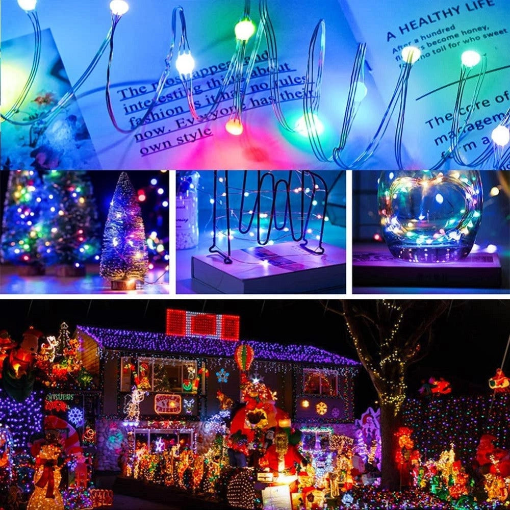 Trade Shop - Luci Led Albero Di Natale Usb Bluetooth App Interno Con Telecomando 20mt 200 Led -