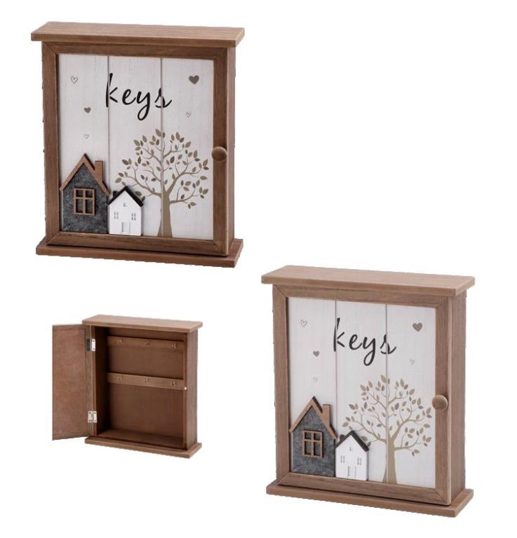 Armadio Portachiavi da Parete in Legno MDF 22 x 7,5 x 25 cm 2 Colori