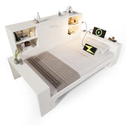 Letto a Divanetto 90 x 200 cm; Letto Singolo - Estraibile; USB e Type-C - Bianco