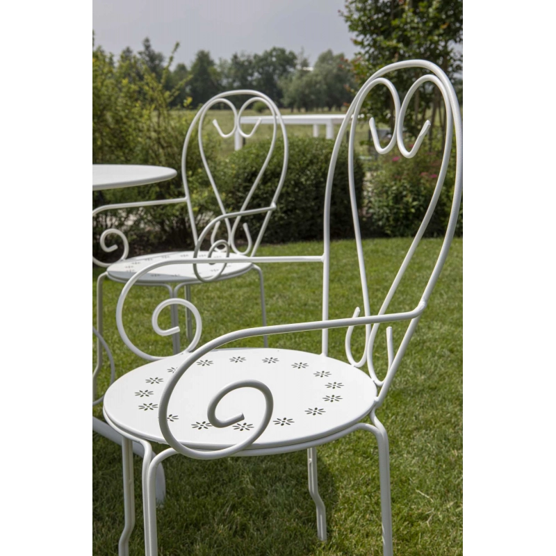 Poltrona metallo new old bianco crema cm 49x48h43/59/90