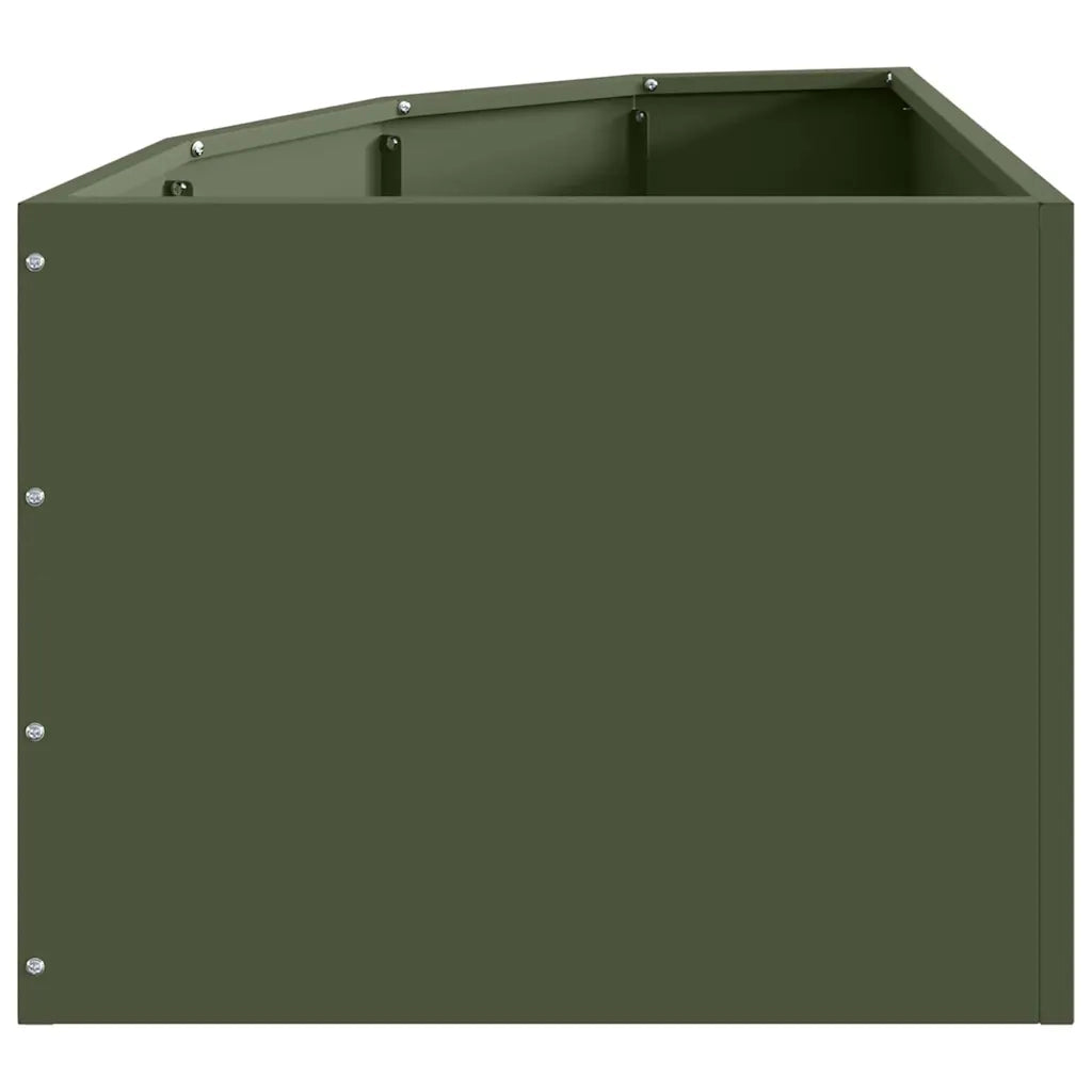 Vaso d'angolo-Fioriera-Contenitore per Piante Oliver verde 45 x 45 x 35 cm Acciaio