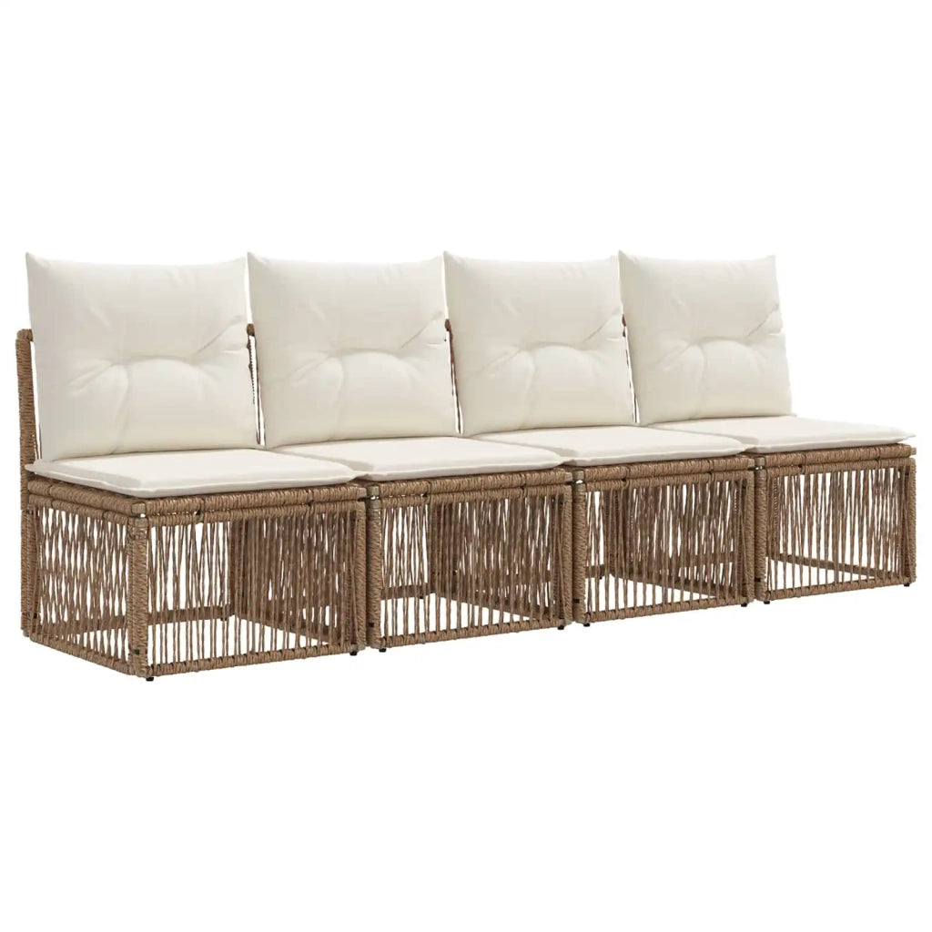 Set Divano da Giardino 7 pz Beige e Bianco Crema polyrattan 3437079