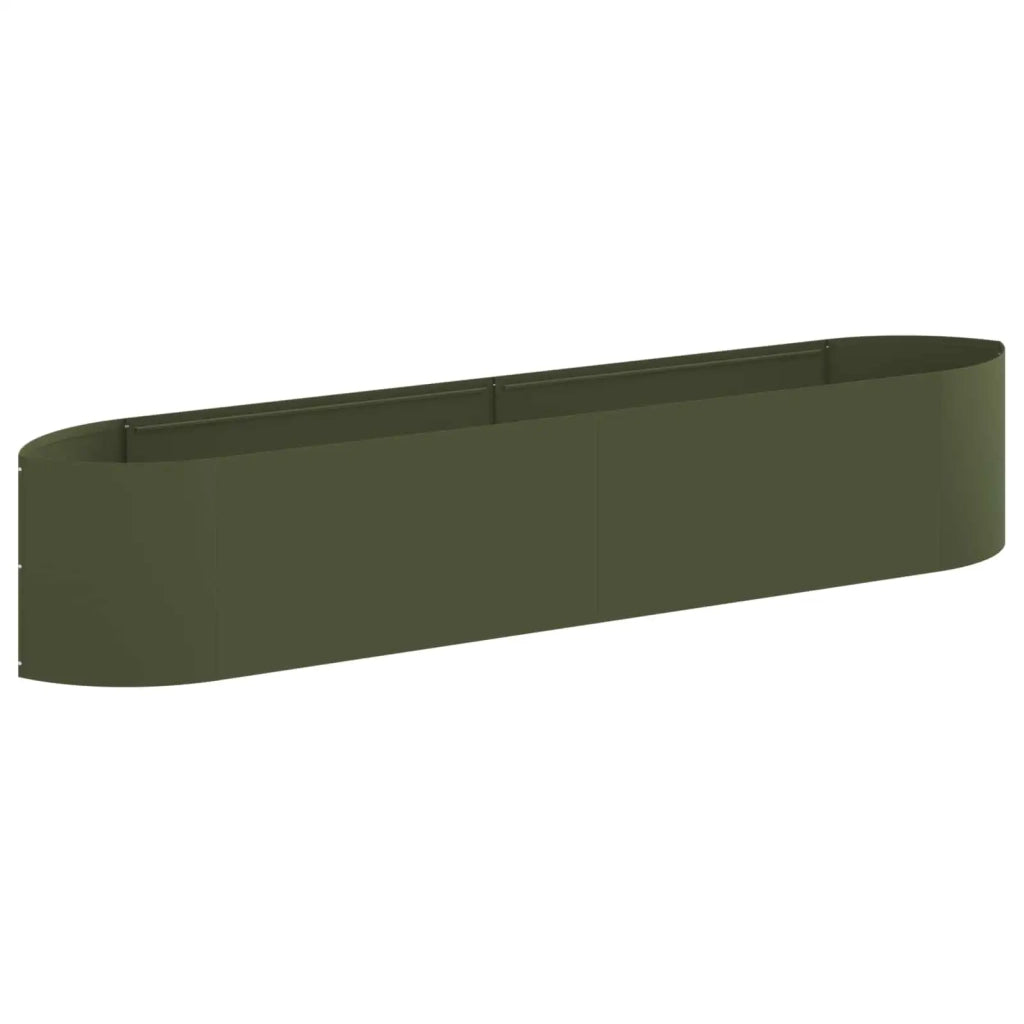 Letto rialzato da giardino Verde Oliva 220 x 40 x 40 cm Acciaio 8011722