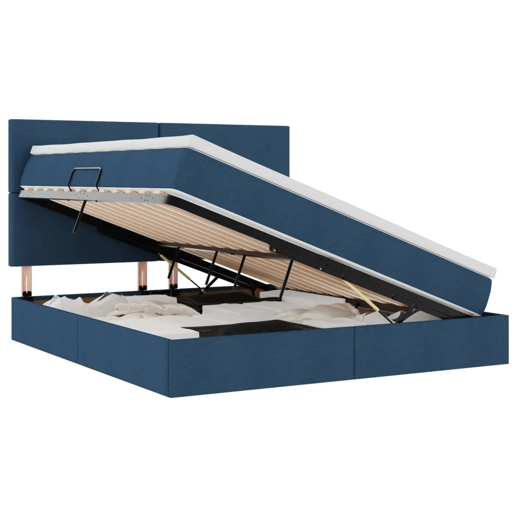 Letto con contenitore e LED con led Blu 180 x 200 cm Poliestere