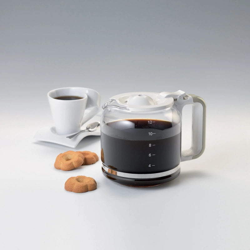 Macchina per caffè americano - 12 tazze - Caraffa in vetro - Programmazione 24h - Autospegnimento - 2000W - Beige