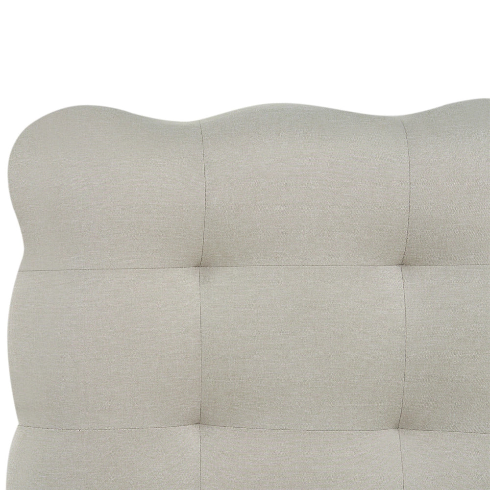 Letto matrimoniale in tessuto con testata trapuntata Beige 140 x 200 cm design moderno
