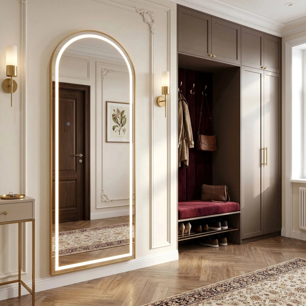 Specchio Led Orbit 50x160cm Brush Gold