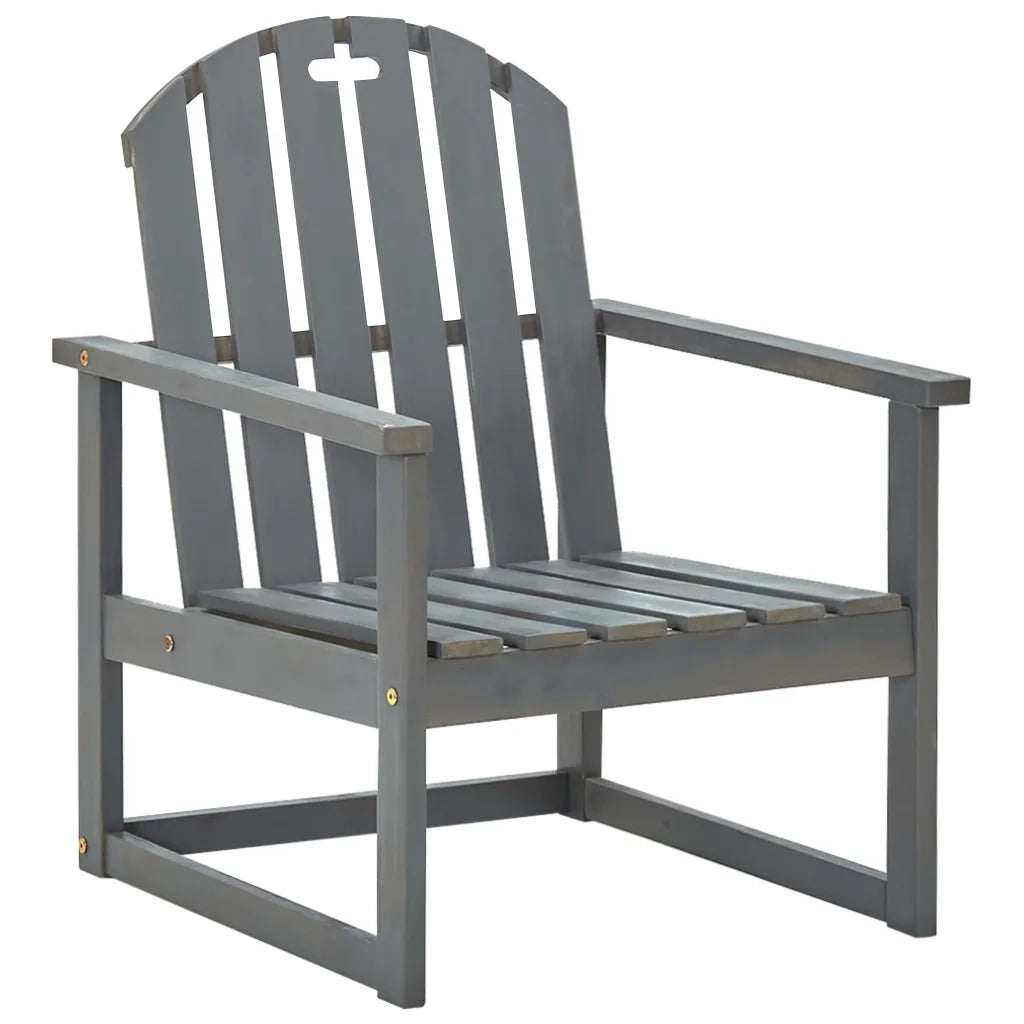Sedie da Giardino 2 pz Grigie in Legno Massello di Acacia cod mxl 13893