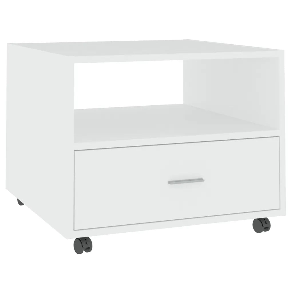 Tavolino da Salotto Bianco 55x55x45 cm in Legno Multistrato  cod mxl 12293