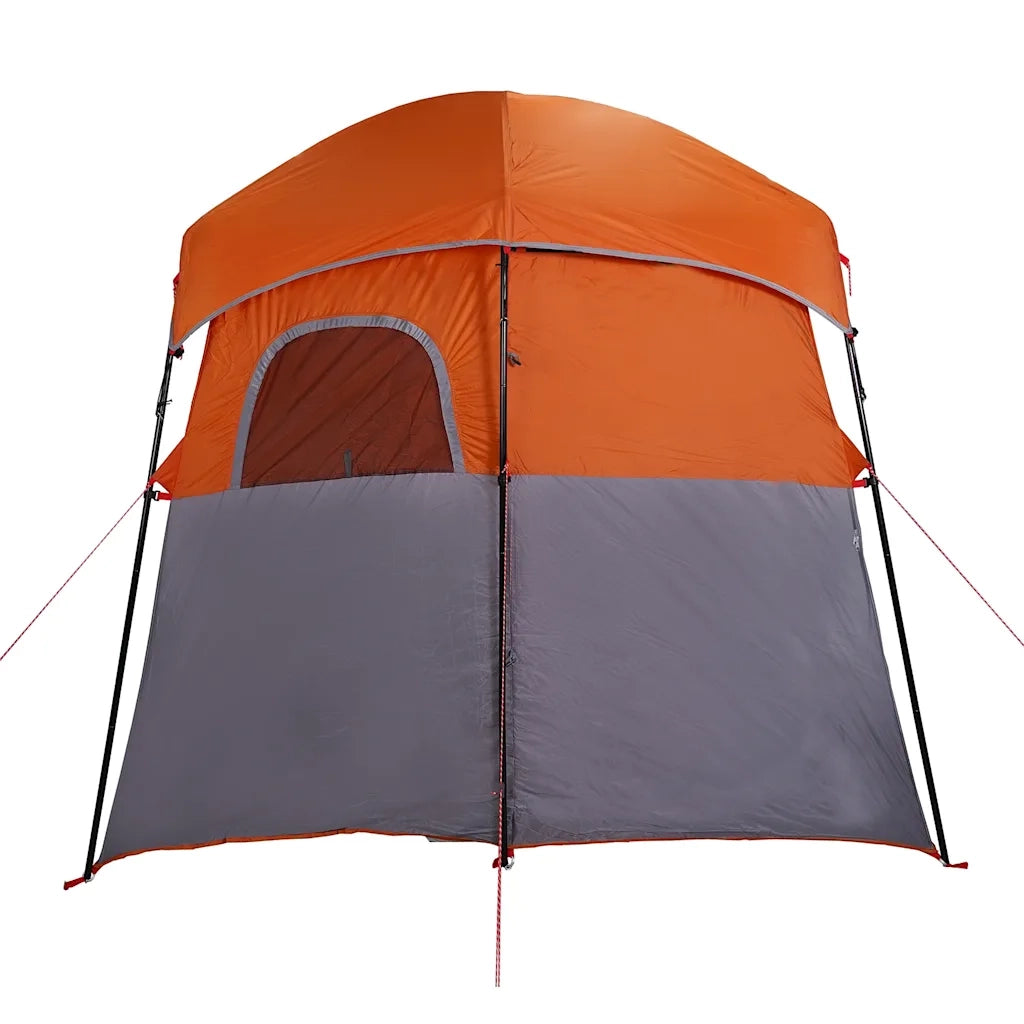 vidaXL Tenda da Doccia 2 Persone Grigio e Arancione Impermeabile
