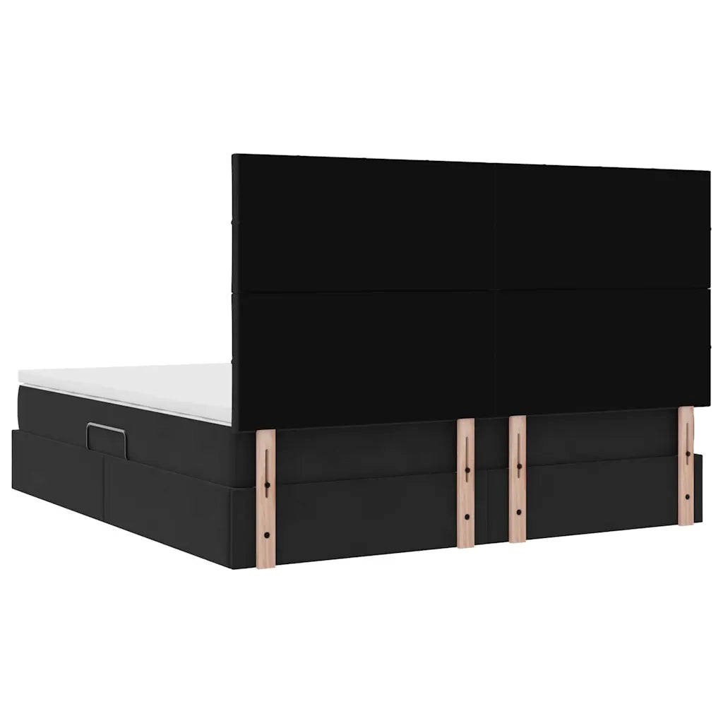 Letto con contenitore e LED con led Nero 180 x 200 cm Velluto 3372683