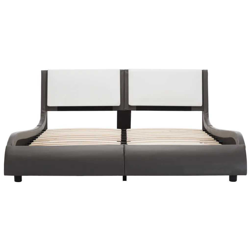 Struttura letto con LED senza materasso grigio e bianco 120x190 cm
