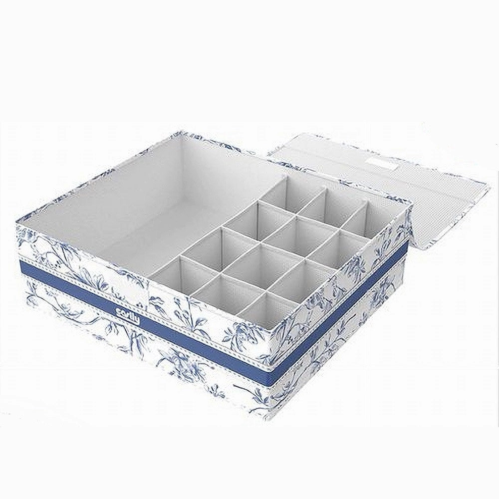 Trade Shop - Organizer Armadio 12+1 Scomparti Scatola Salvaspazio 32x28x11 Cm Fantasia 87324 -