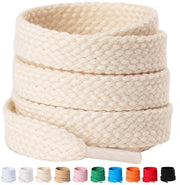 Sostituenti per sneaker, piatto, 2 pezzi, 100% cotone, sostenibili, 12 mm larghezza, per sneakers, scarpe da sport
