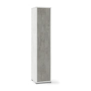 Armadio mobile colonna 1 anta 39x41x182h cm in kit colore Ossido bianco e Cemento