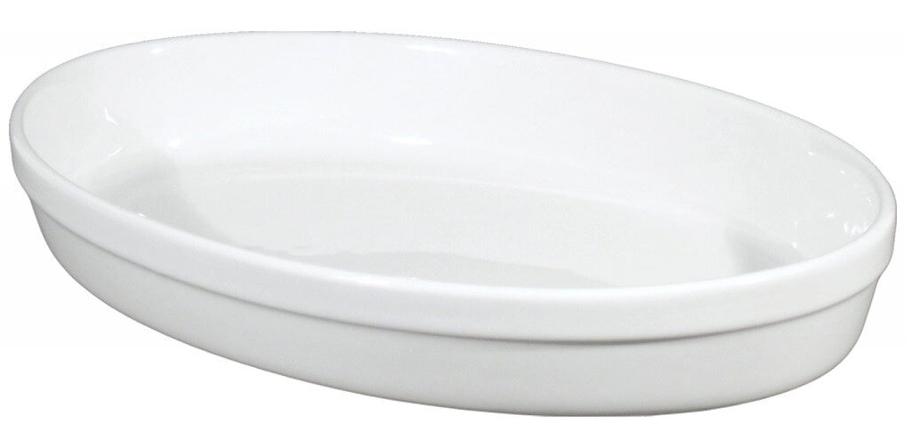 Pirofila da Forno Ovale Liscia in Porcellana Bianca 22 x 14 x 4,5 cm