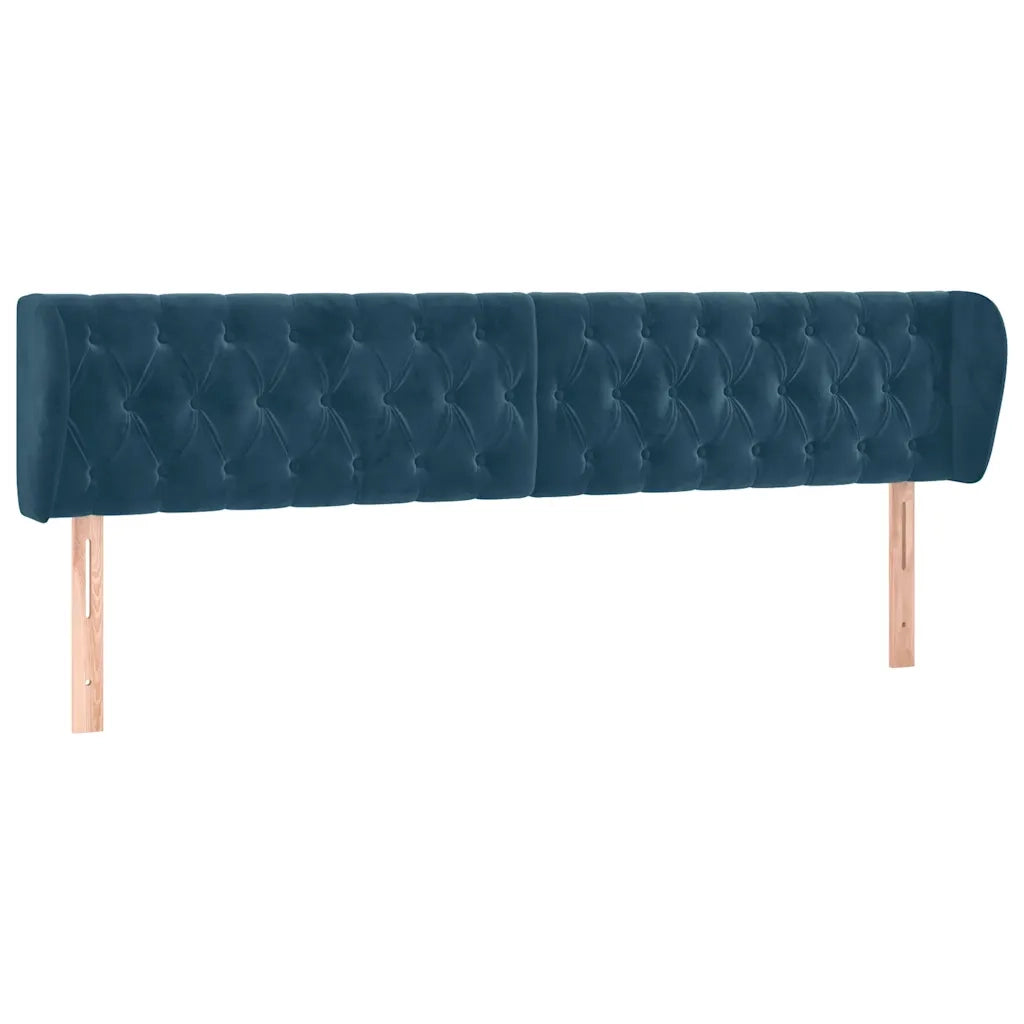 Testiera ad Orecchio Blu Scuro 183x23x78/88 cm in Velluto 3117544