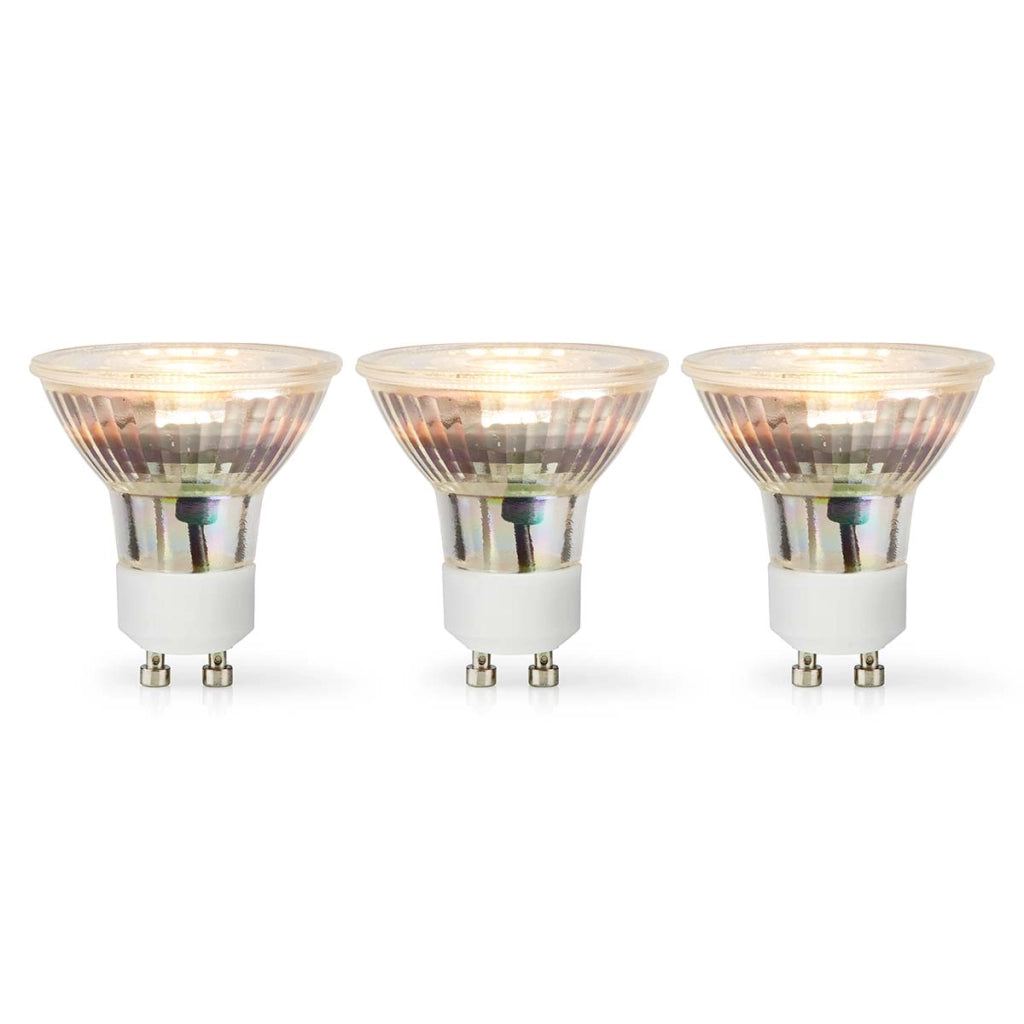 Confezione da 3 lampadine LED GU10 Spots 4,5W 345lm 2700K IPX2 Vintage Bianco Nedis