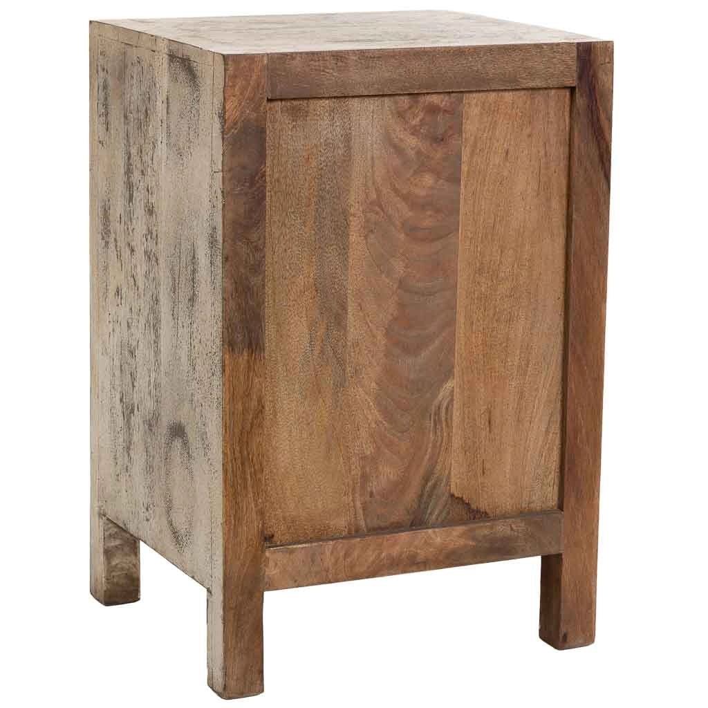 Comodino in legno fatto a mano, Beige, 45x35x60h cm